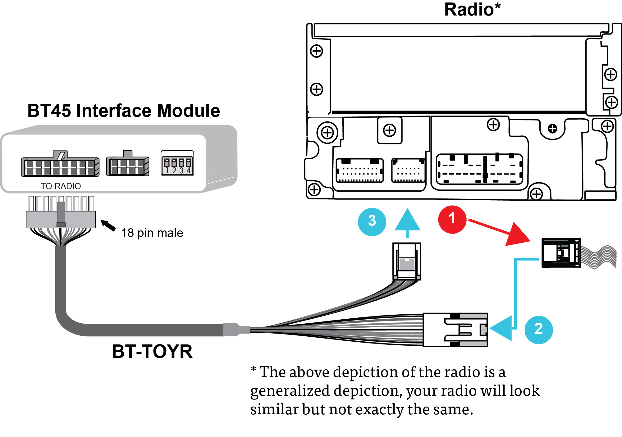 BT-TOYR Cable Connection Diagram